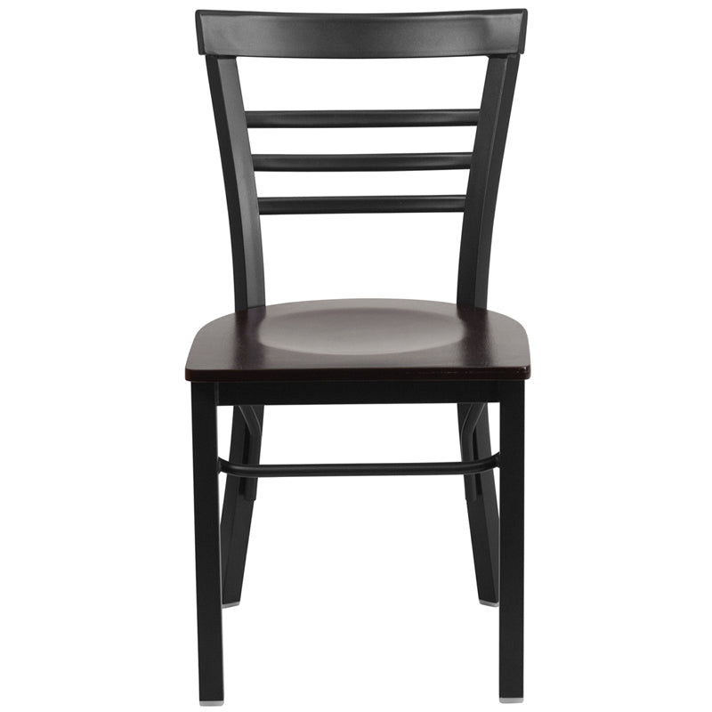 Black Ladder Chair-Wal Seat XU-DG6Q6B1LAD-WALW-GG