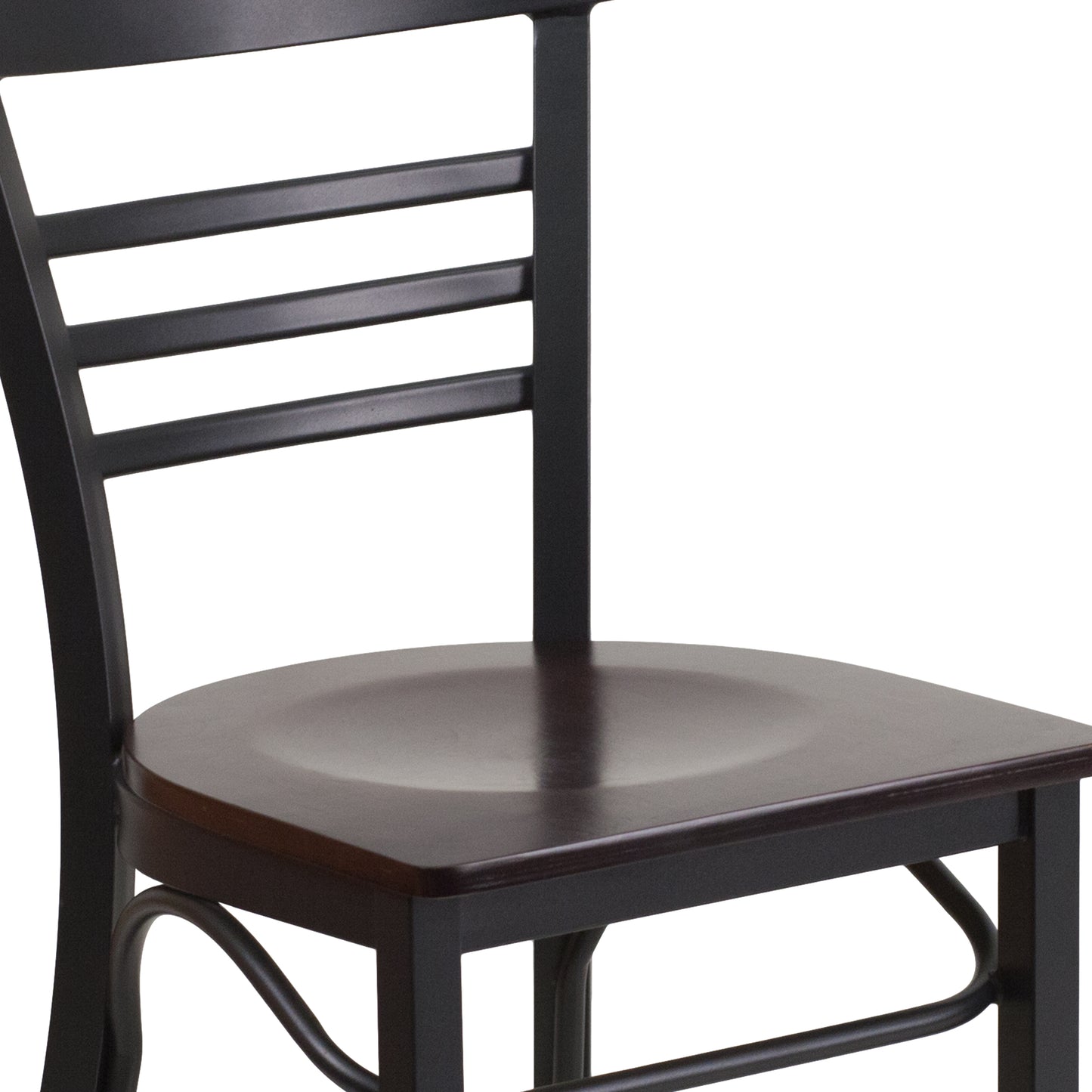 Black Ladder Chair-Wal Seat XU-DG6Q6B1LAD-WALW-GG