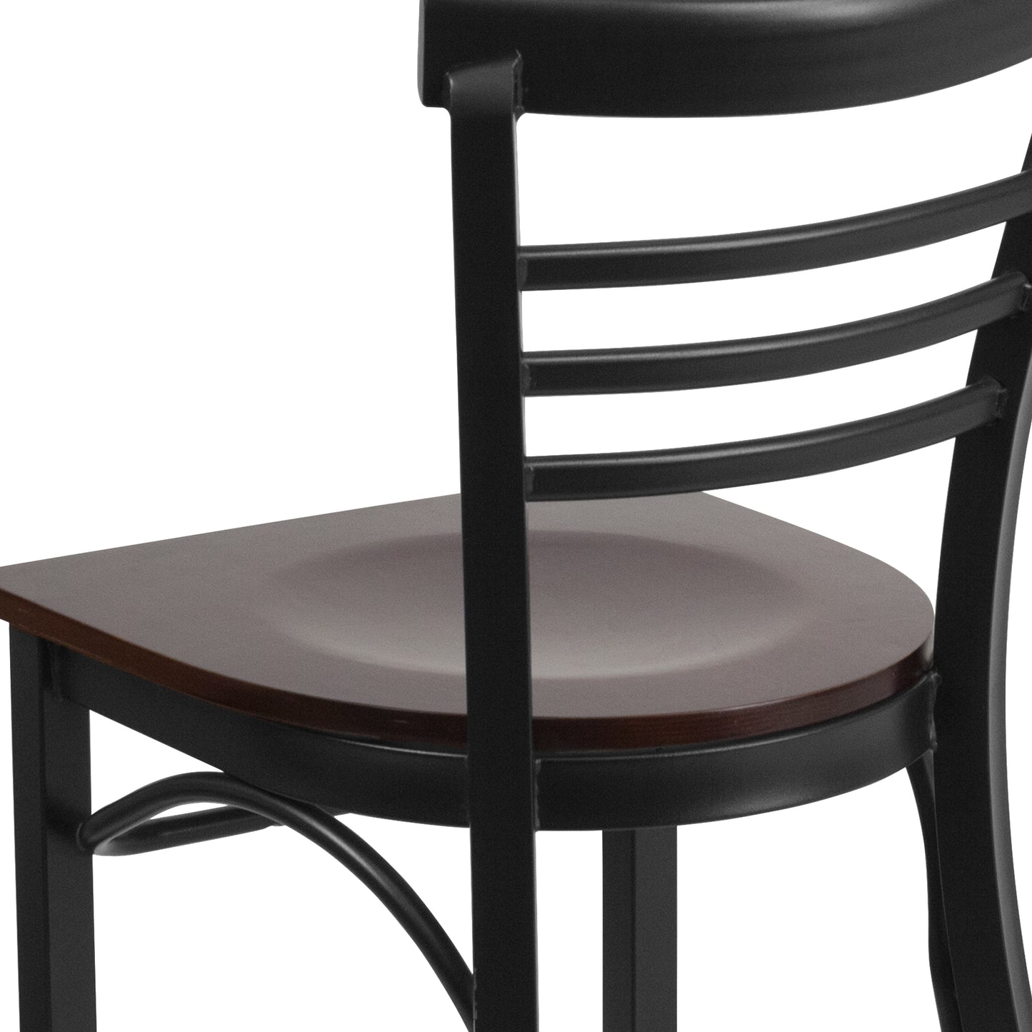 Black Ladder Chair-Wal Seat XU-DG6Q6B1LAD-WALW-GG