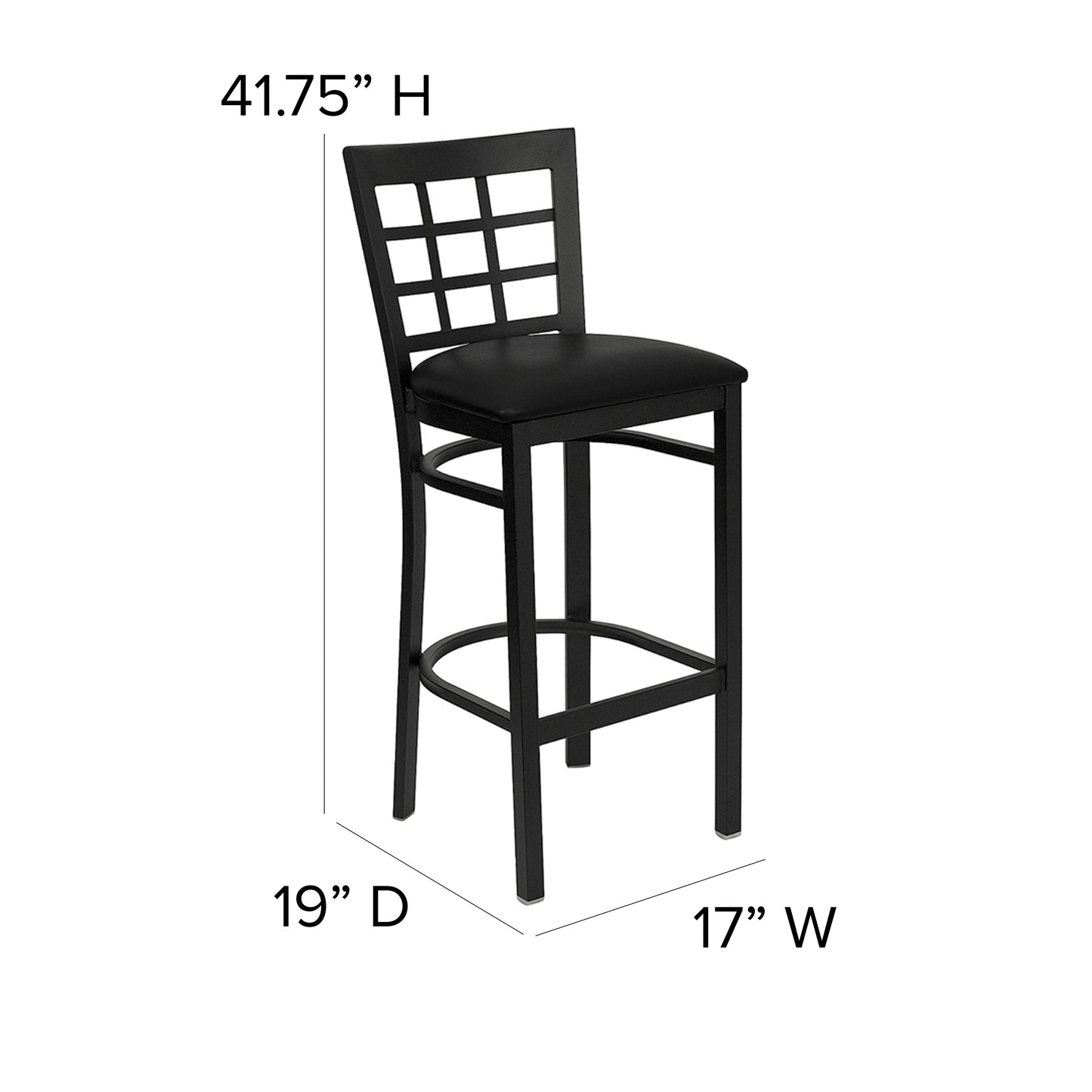 Black Window Stool-Black Seat XU-DG6R7BWIN-BAR-BLKV-GG