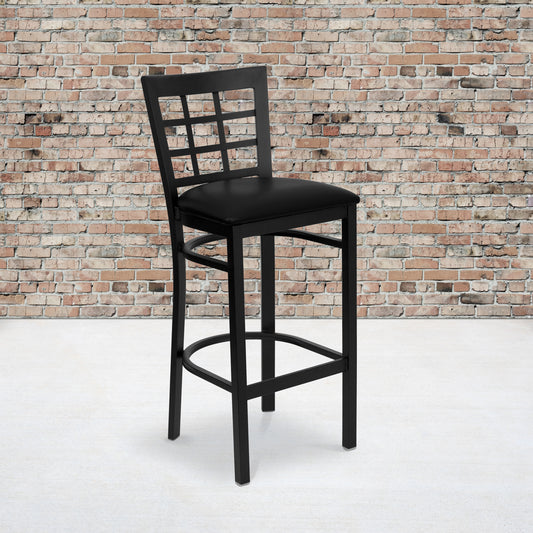 Black Window Stool-Black Seat XU-DG6R7BWIN-BAR-BLKV-GG