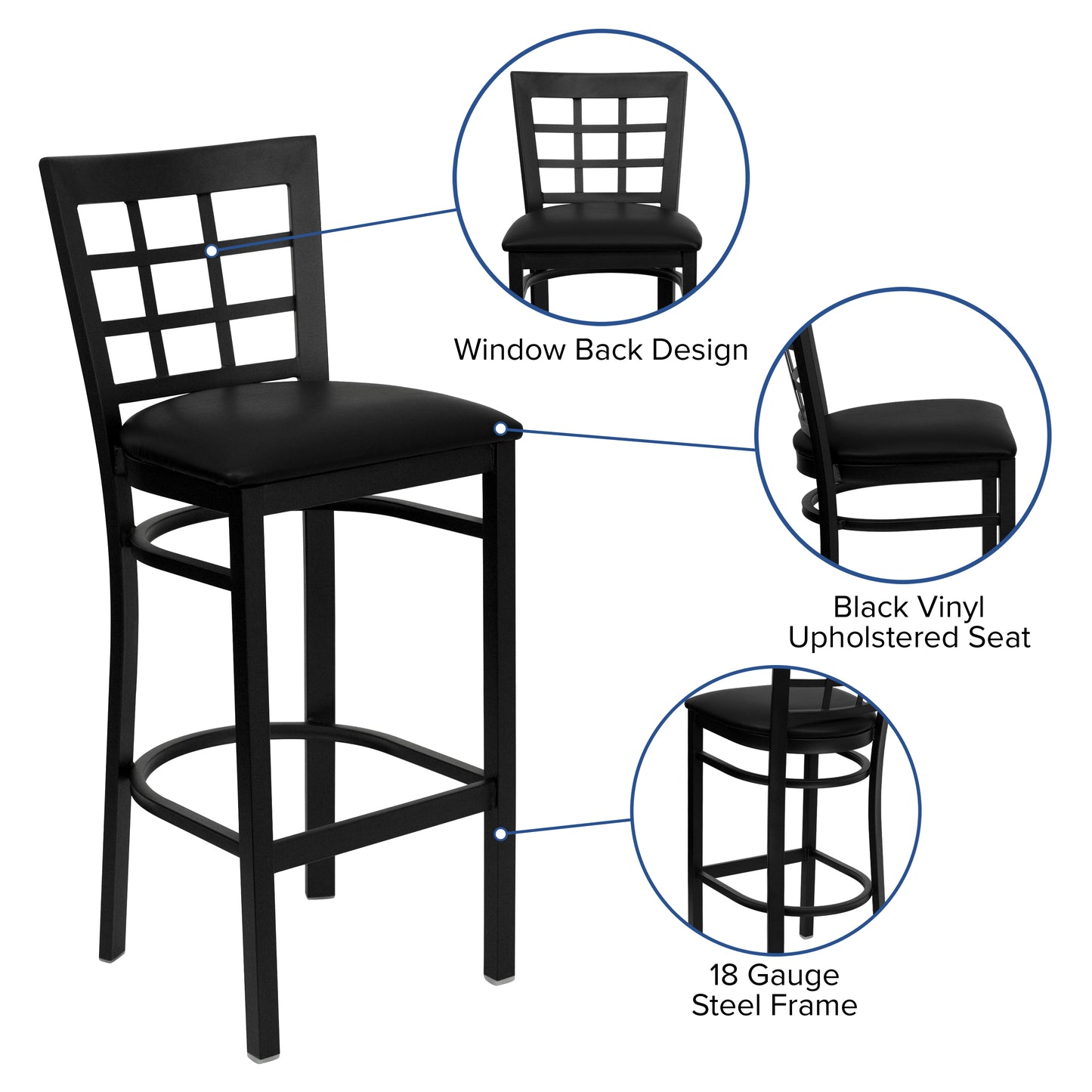 Black Window Stool-Black Seat XU-DG6R7BWIN-BAR-BLKV-GG