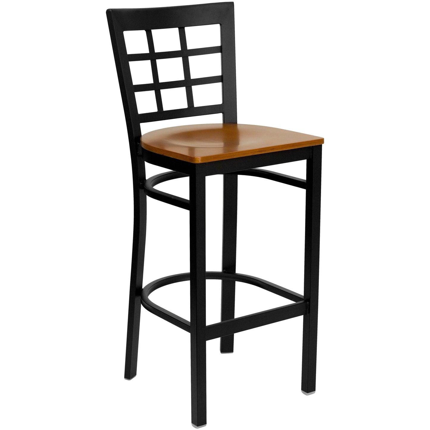 Black Window Stool-Cherry Seat XU-DG6R7BWIN-BAR-CHYW-GG