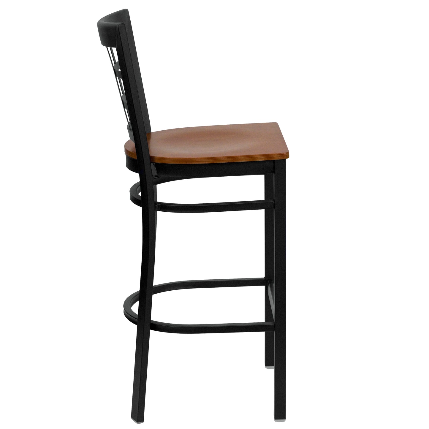 Black Window Stool-Cherry Seat XU-DG6R7BWIN-BAR-CHYW-GG