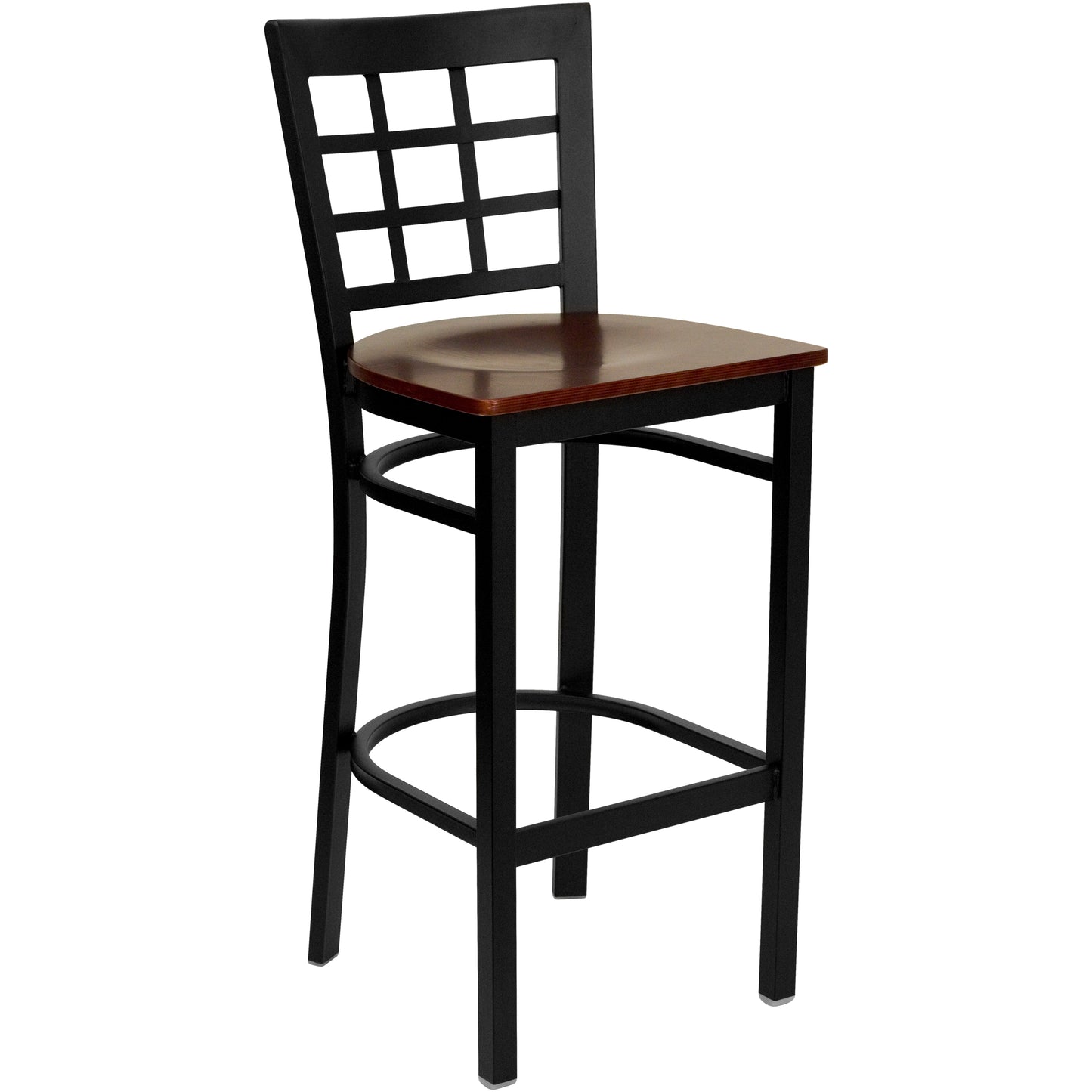 Black Window Stool-Mah Seat XU-DG6R7BWIN-BAR-MAHW-GG