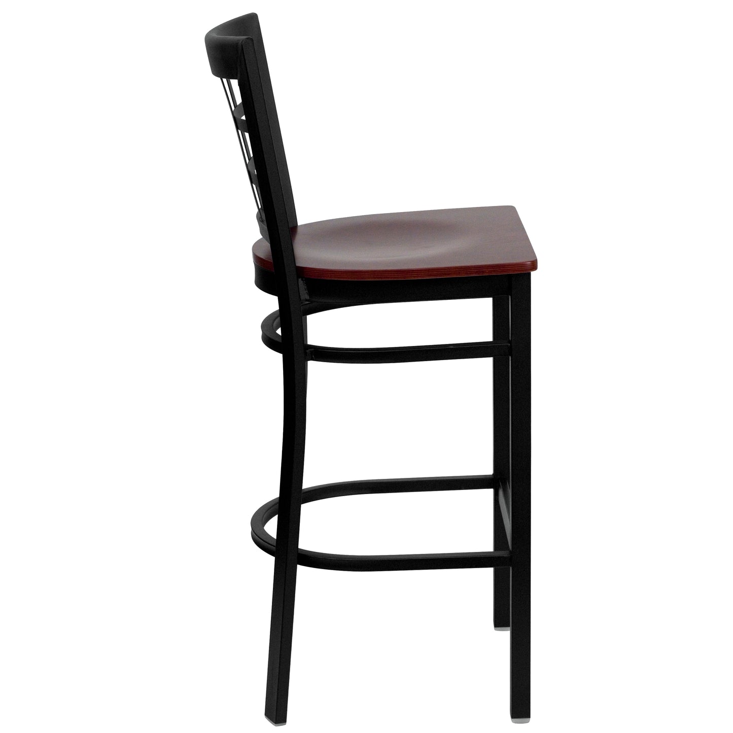 Black Window Stool-Mah Seat XU-DG6R7BWIN-BAR-MAHW-GG