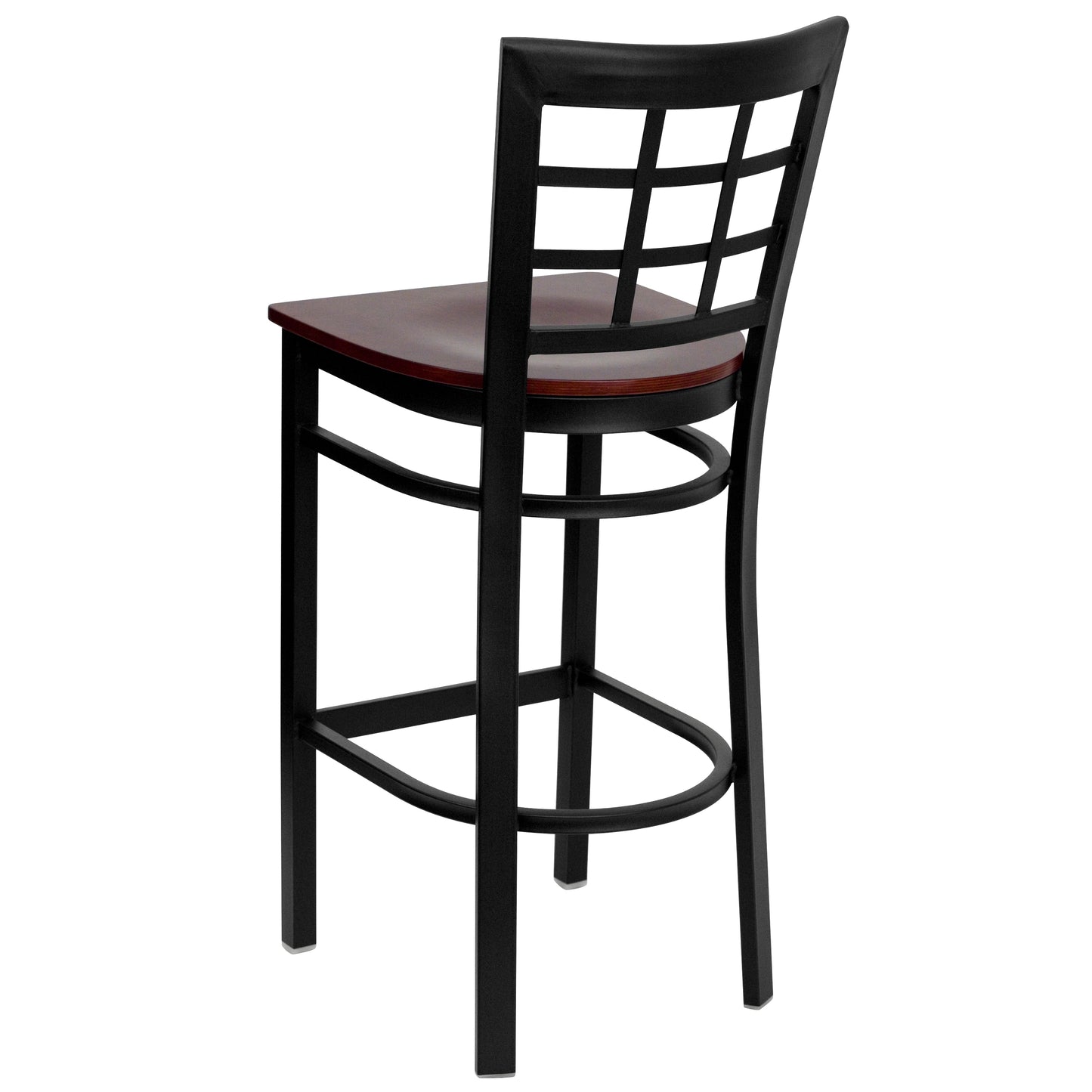 Black Window Stool-Mah Seat XU-DG6R7BWIN-BAR-MAHW-GG