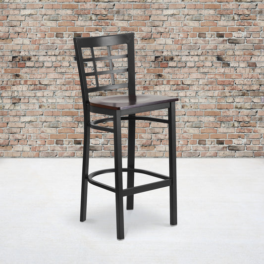 Black Window Stool-Wal Seat XU-DG6R7BWIN-BAR-WALW-GG