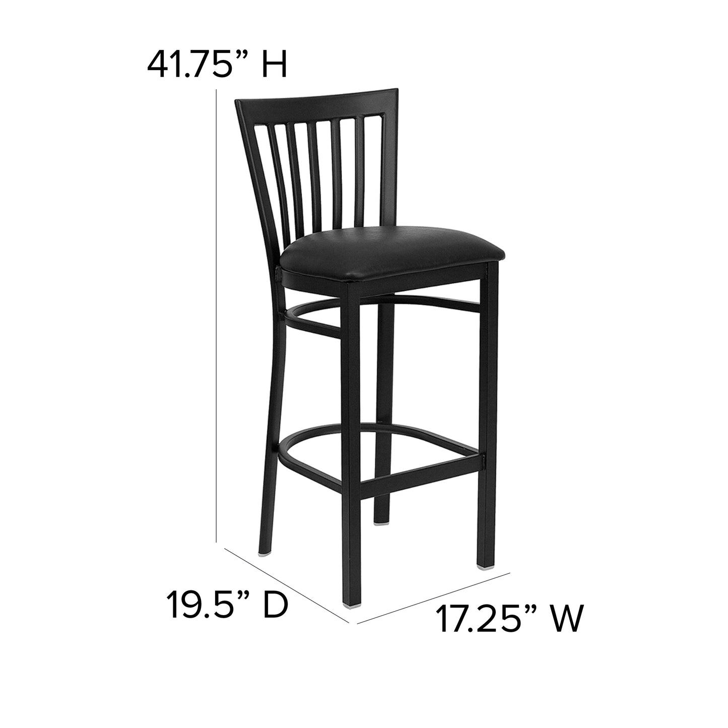 Black School Stool-Black Seat XU-DG6R8BSCH-BAR-BLKV-GG