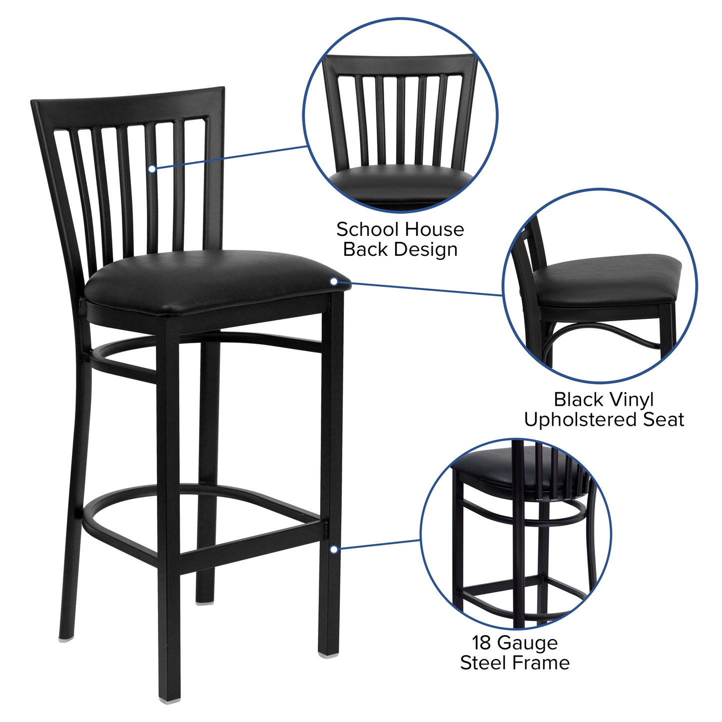 Black School Stool-Black Seat XU-DG6R8BSCH-BAR-BLKV-GG