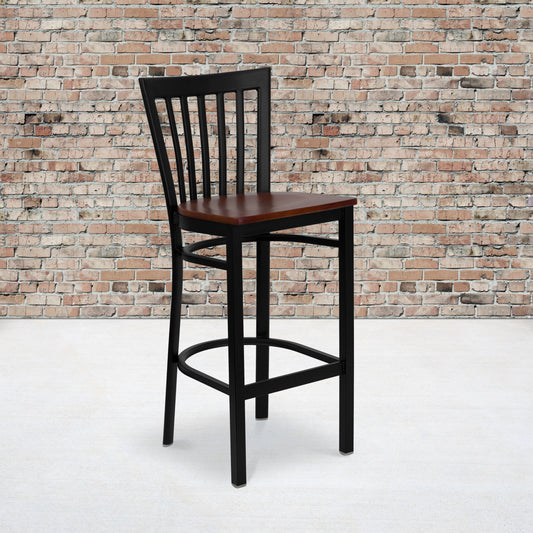 Black School Stool-Cherry Seat XU-DG6R8BSCH-BAR-CHYW-GG