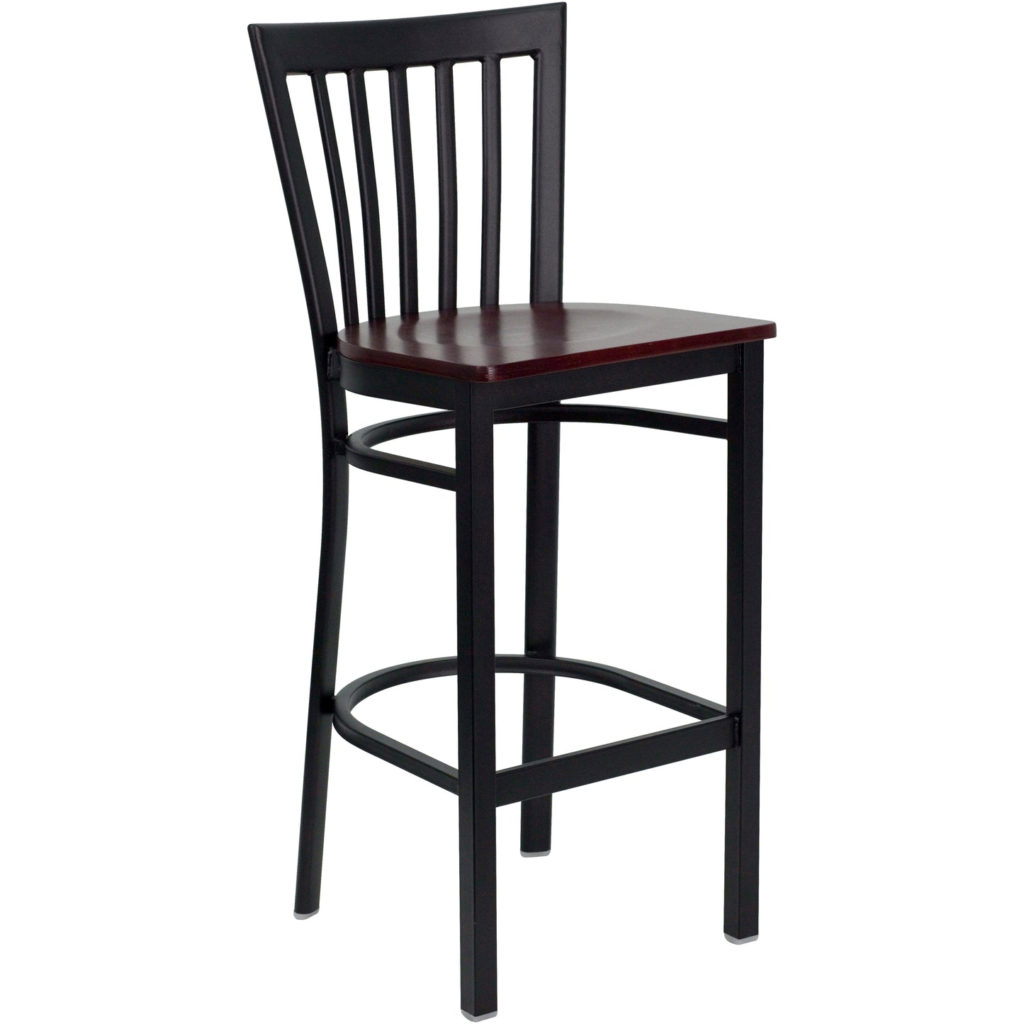 Black School Stool-Mah Seat XU-DG6R8BSCH-BAR-MAHW-GG