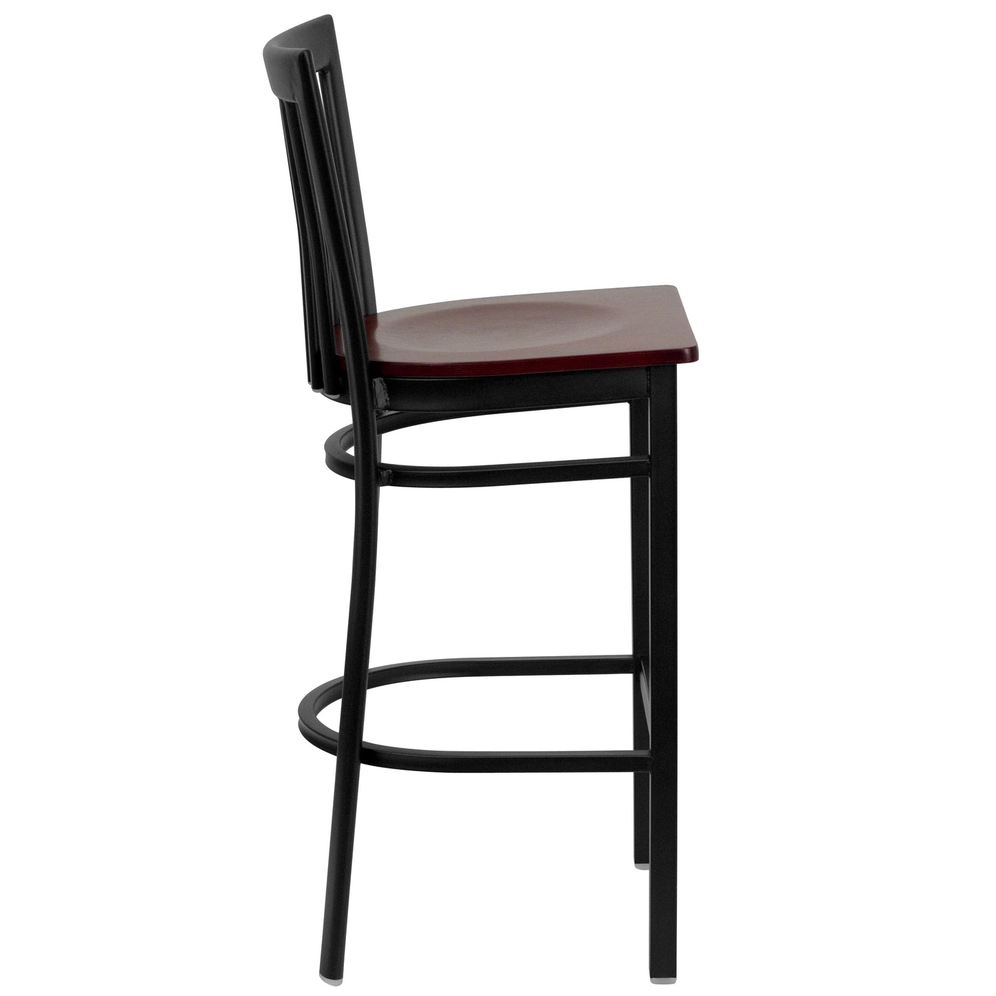 Black School Stool-Mah Seat XU-DG6R8BSCH-BAR-MAHW-GG