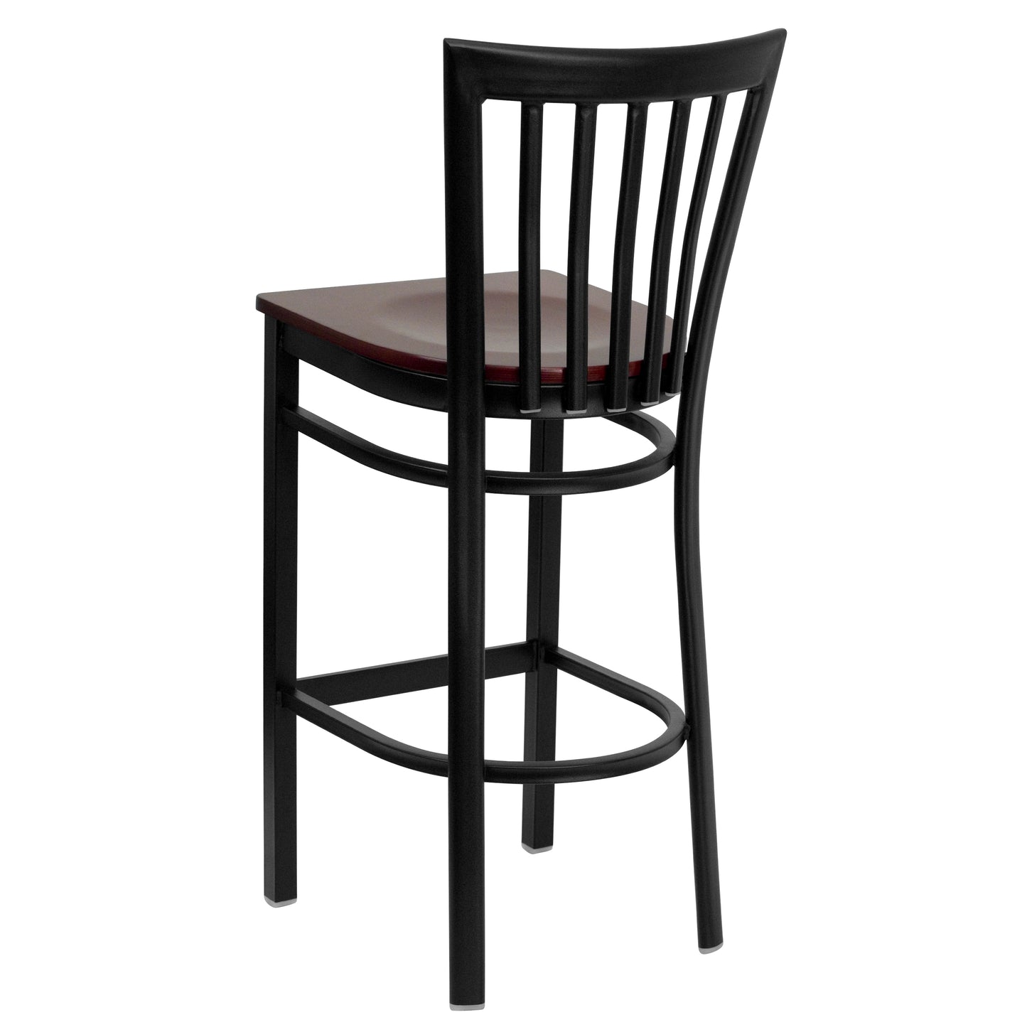 Black School Stool-Mah Seat XU-DG6R8BSCH-BAR-MAHW-GG