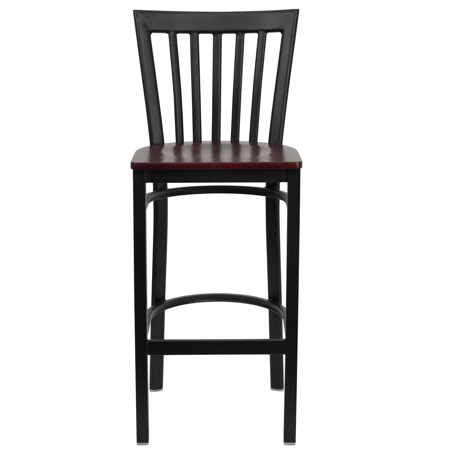 Black School Stool-Mah Seat XU-DG6R8BSCH-BAR-MAHW-GG