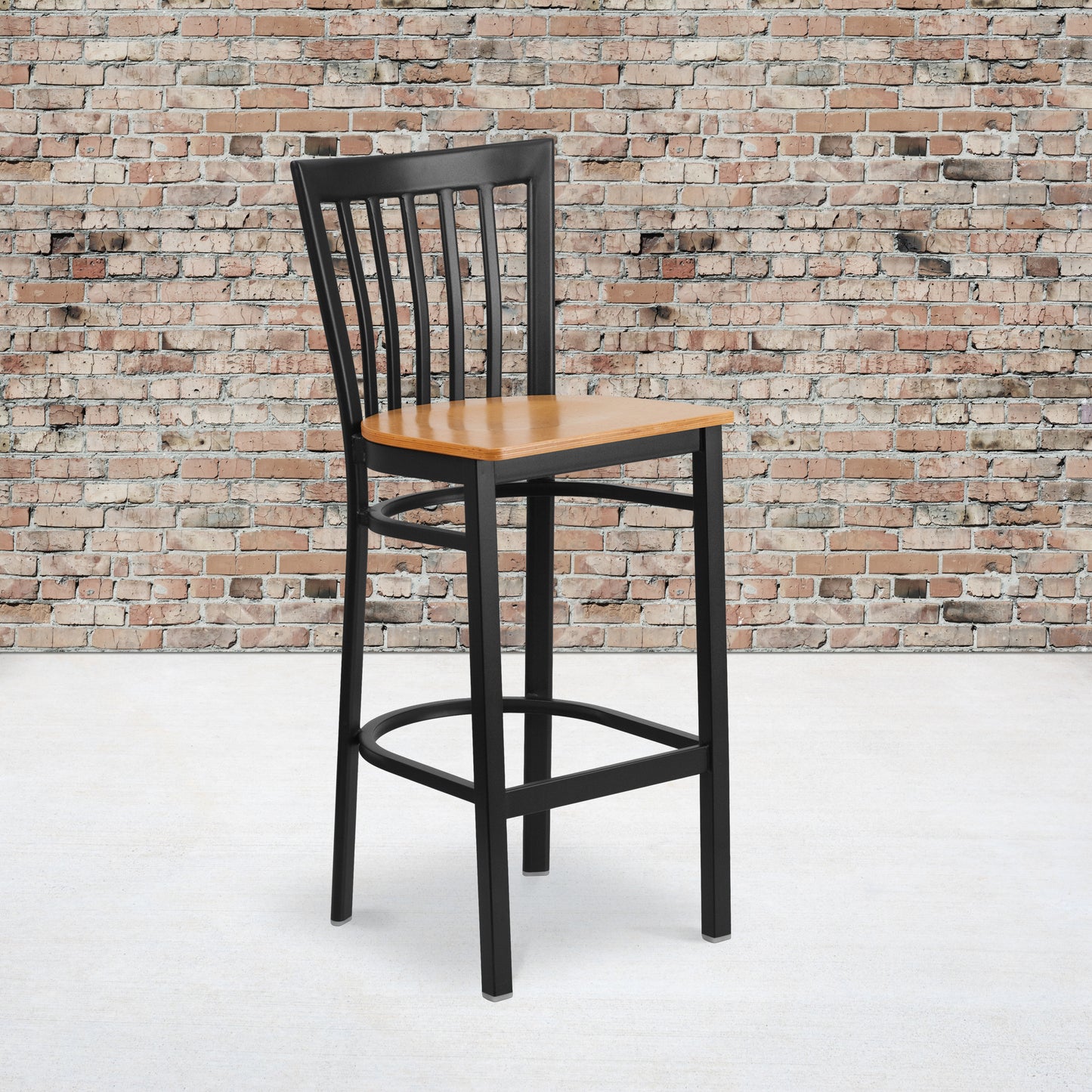 Black School Stool-Nat Seat XU-DG6R8BSCH-BAR-NATW-GG