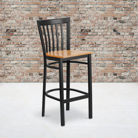 Black School Stool-Nat Seat XU-DG6R8BSCH-BAR-NATW-GG