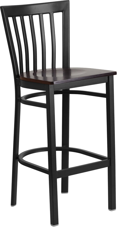 Black School Stool-Wal Seat XU-DG6R8BSCH-BAR-WALW-GG