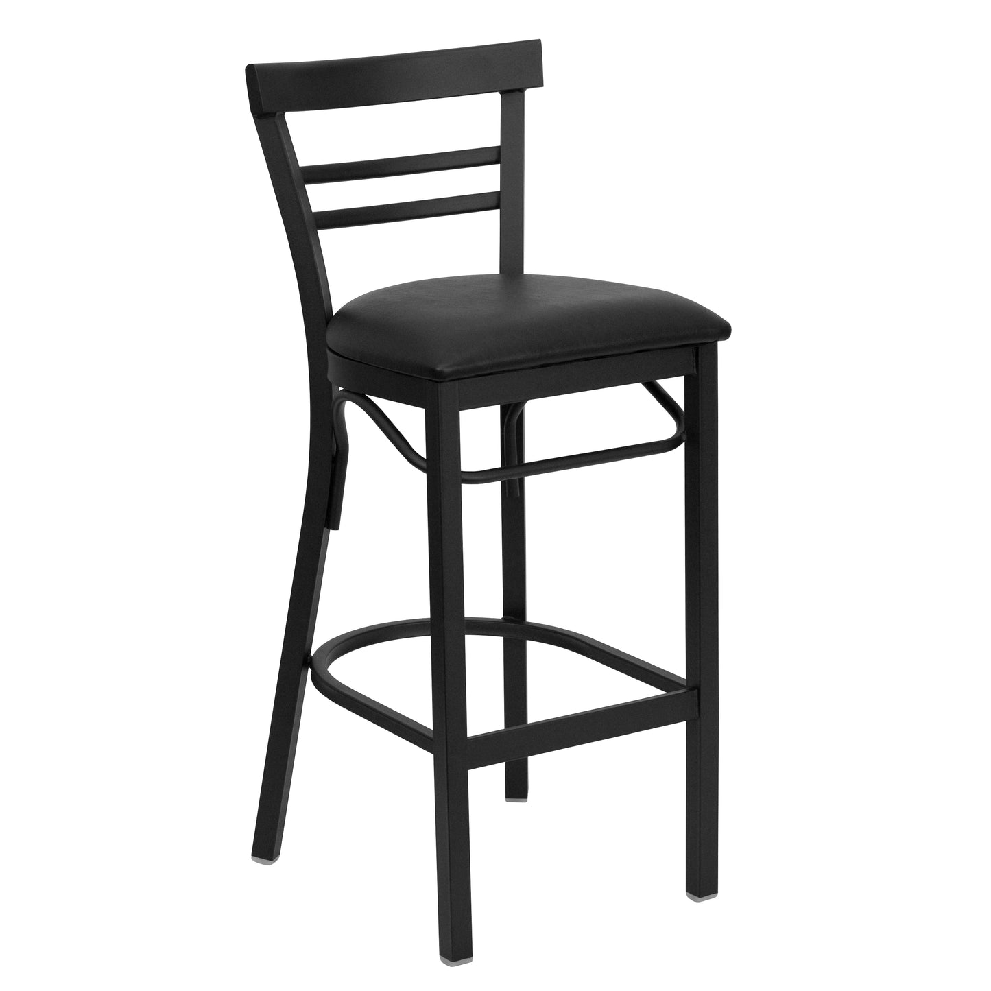 Black Ladder Stool-Black Seat XU-DG6R9BLAD-BAR-BLKV-GG