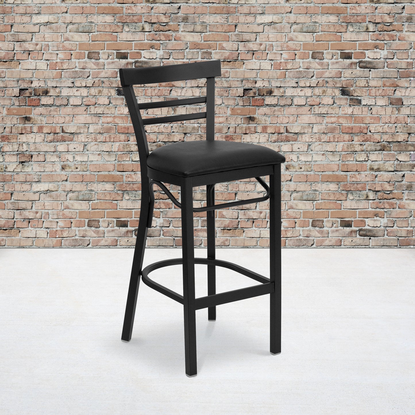 Black Ladder Stool-Black Seat XU-DG6R9BLAD-BAR-BLKV-GG