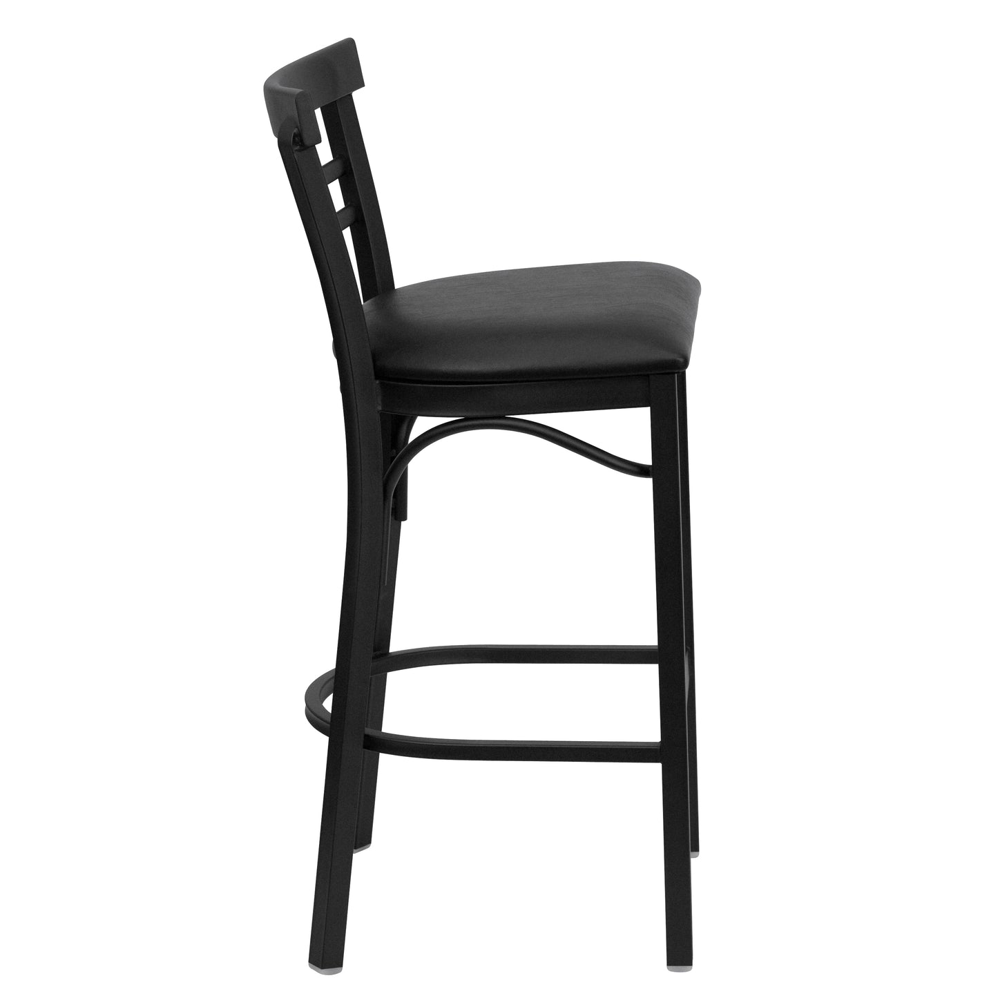 Black Ladder Stool-Black Seat XU-DG6R9BLAD-BAR-BLKV-GG