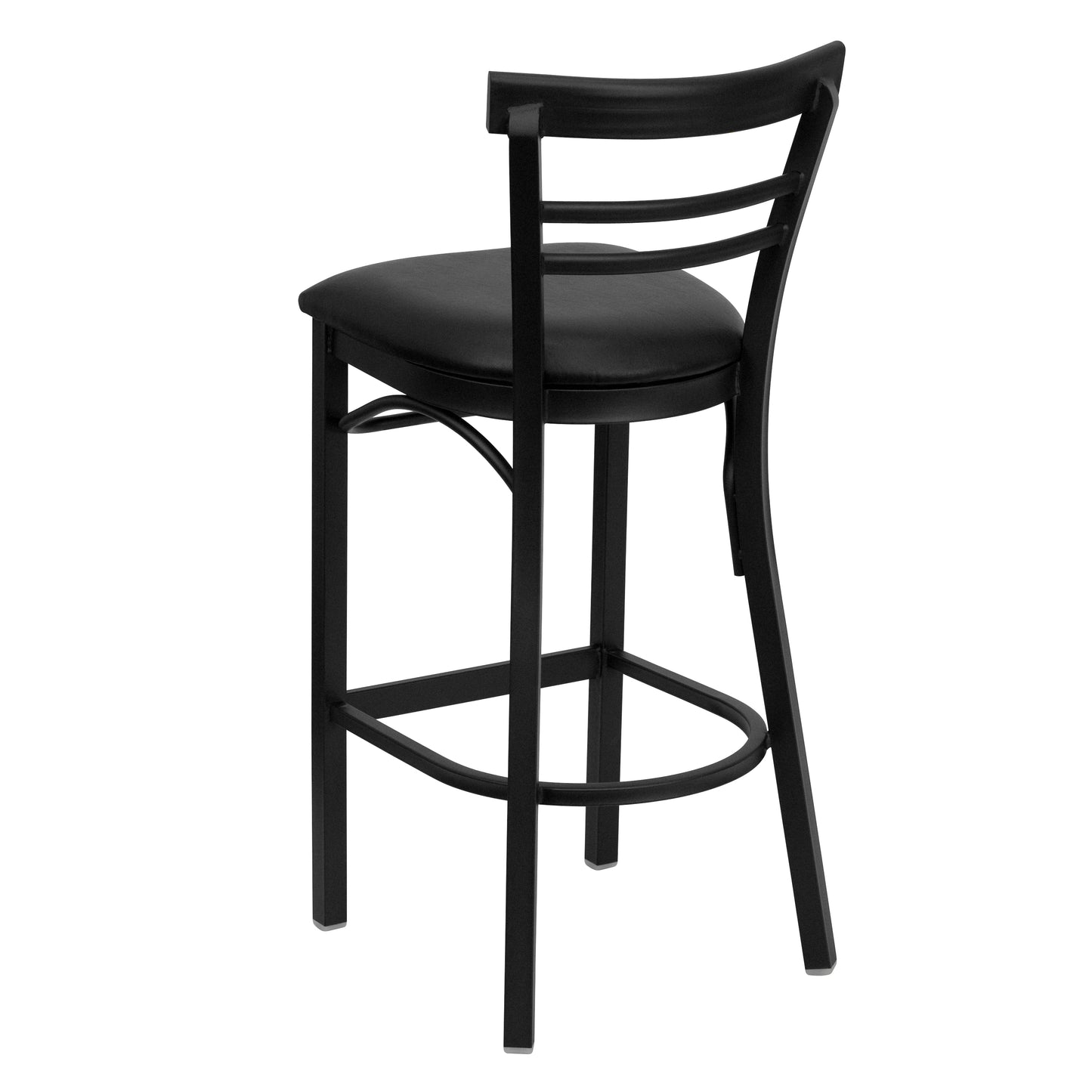 Black Ladder Stool-Black Seat XU-DG6R9BLAD-BAR-BLKV-GG