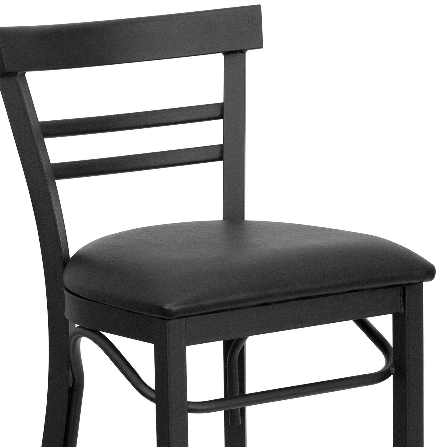 Black Ladder Stool-Black Seat XU-DG6R9BLAD-BAR-BLKV-GG