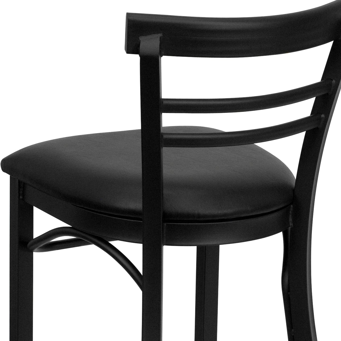 Black Ladder Stool-Black Seat XU-DG6R9BLAD-BAR-BLKV-GG