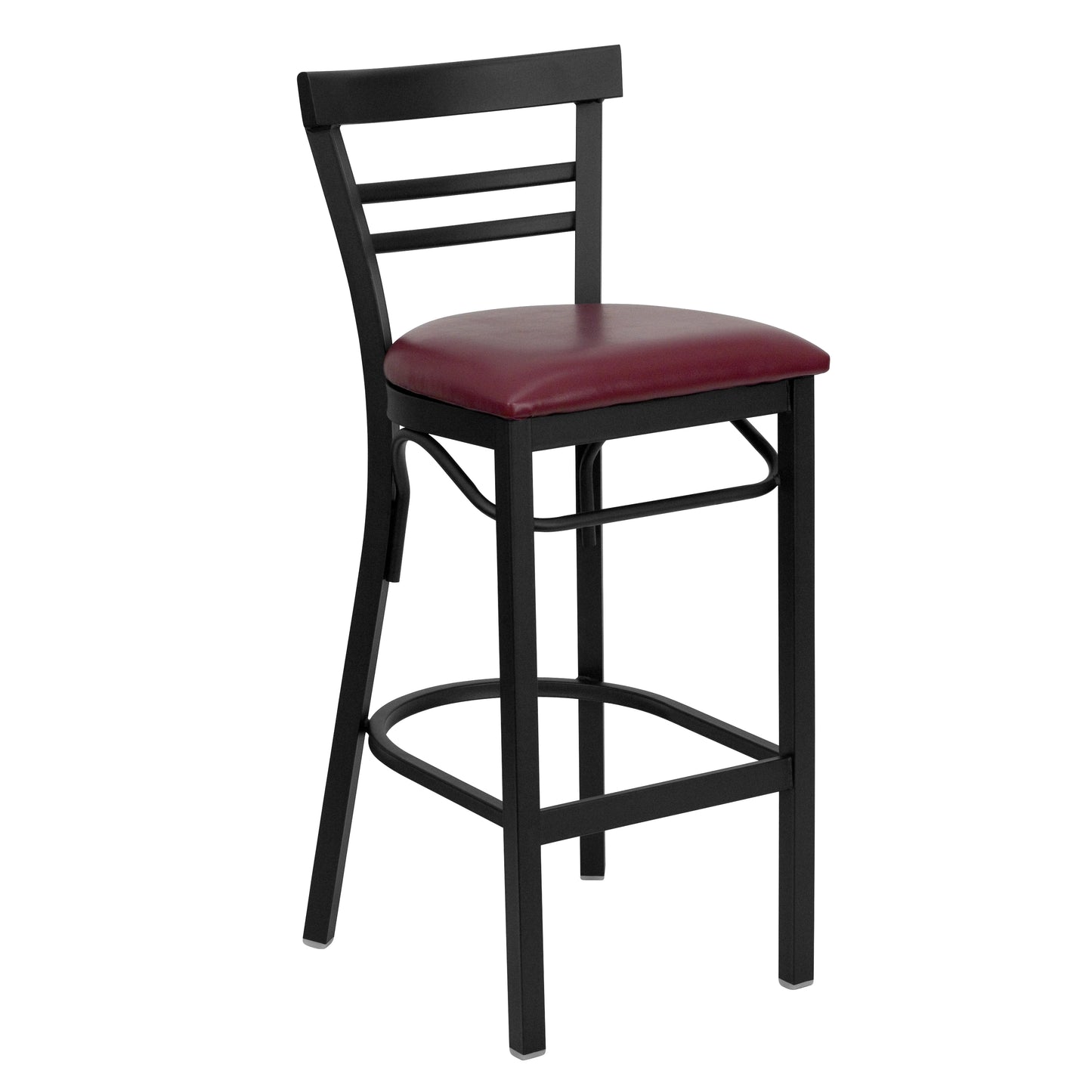 Black Ladder Stool-Burg Seat XU-DG6R9BLAD-BAR-BURV-GG