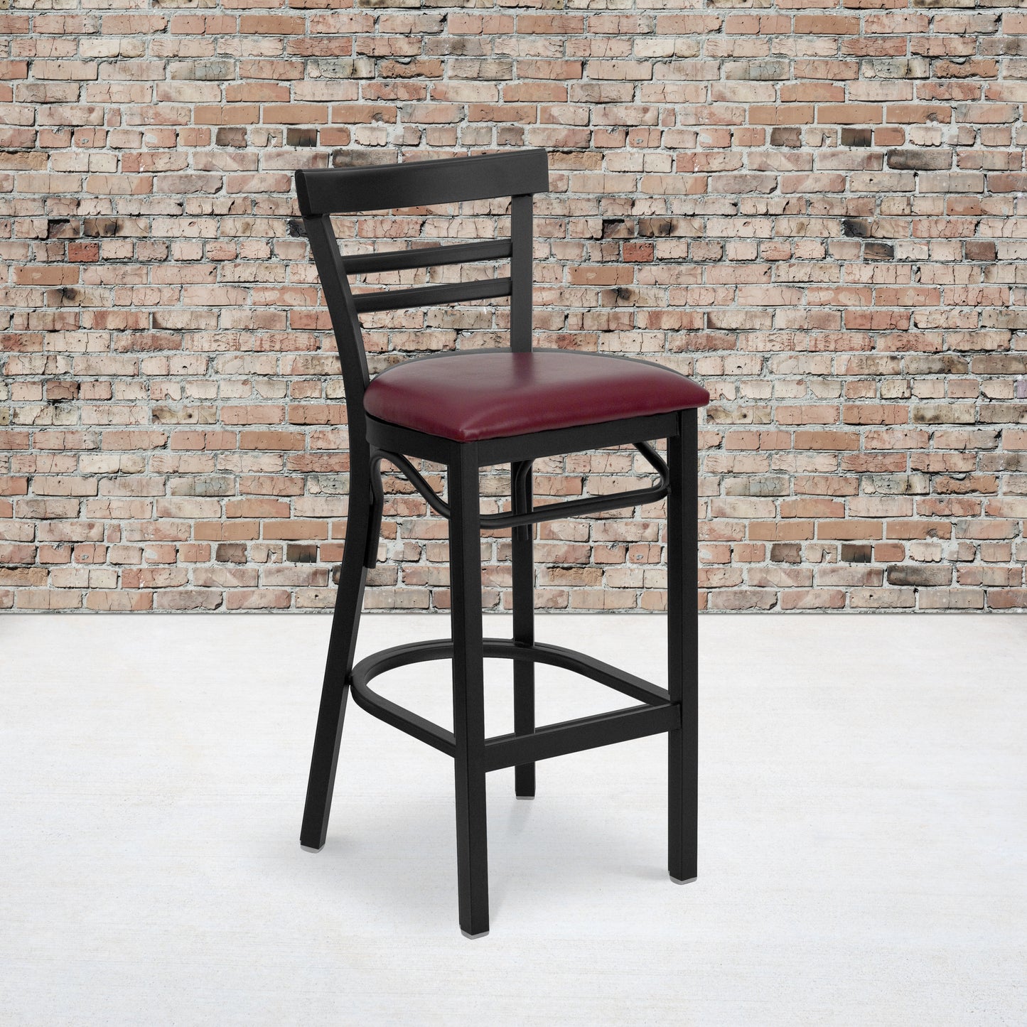 Black Ladder Stool-Burg Seat XU-DG6R9BLAD-BAR-BURV-GG