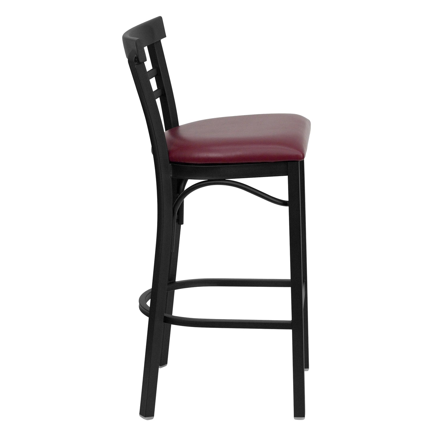 Black Ladder Stool-Burg Seat XU-DG6R9BLAD-BAR-BURV-GG