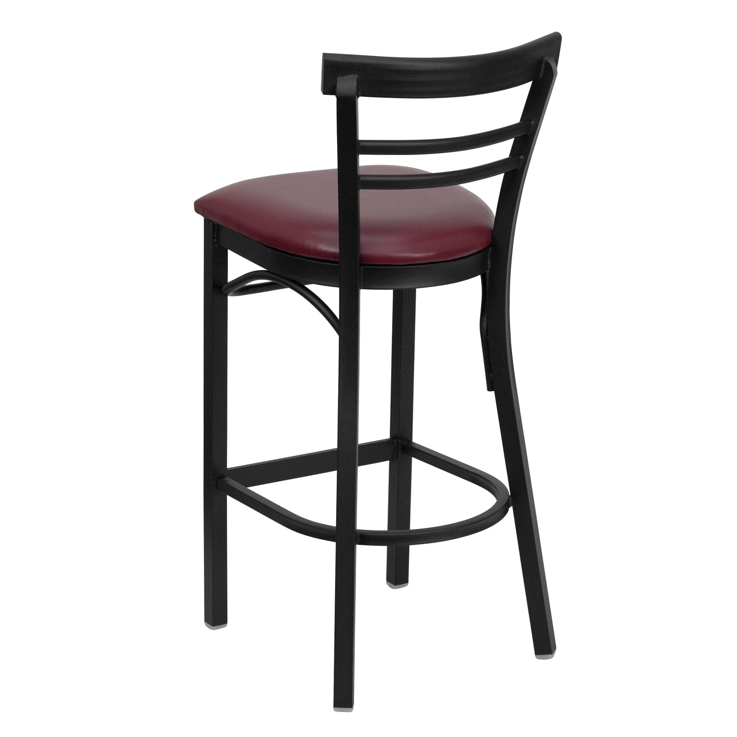 Black Ladder Stool-Burg Seat XU-DG6R9BLAD-BAR-BURV-GG