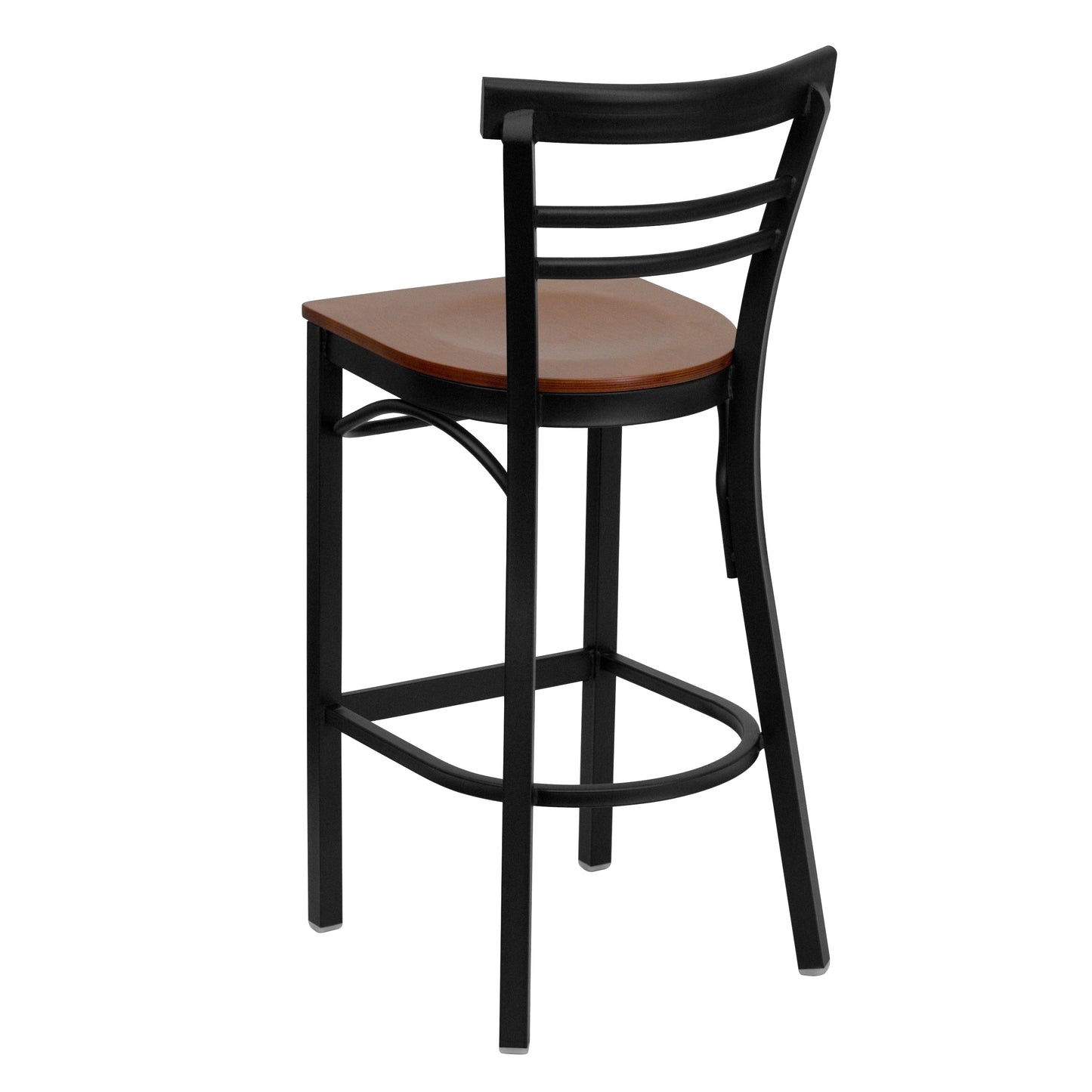 Black Ladder Stool-Cherry Seat XU-DG6R9BLAD-BAR-CHYW-GG