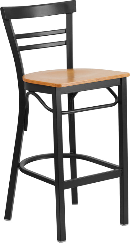 Black Ladder Stool-Nat Seat XU-DG6R9BLAD-BAR-NATW-GG