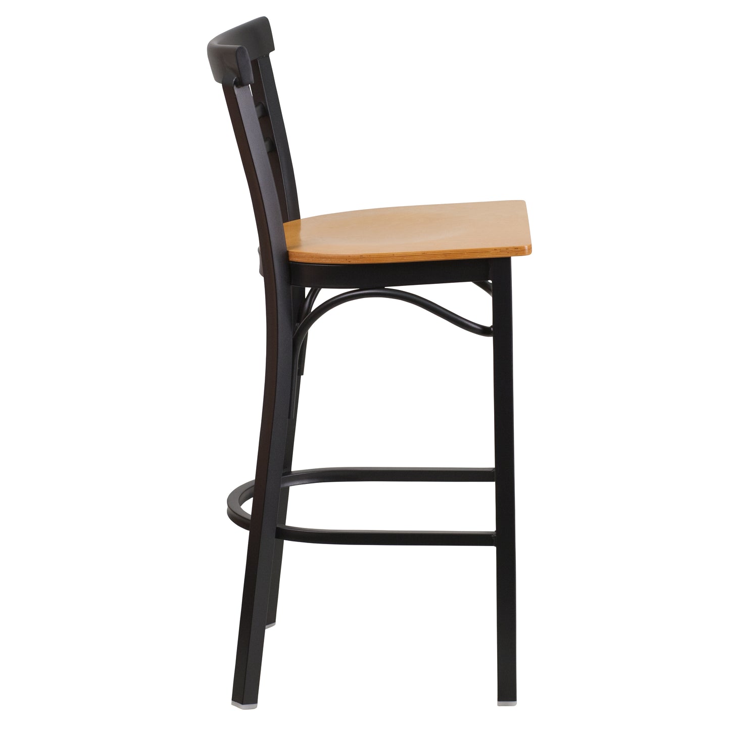 Black Ladder Stool-Nat Seat XU-DG6R9BLAD-BAR-NATW-GG