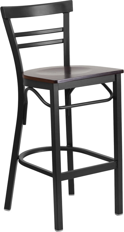 Black Ladder Stool-Wal Seat XU-DG6R9BLAD-BAR-WALW-GG