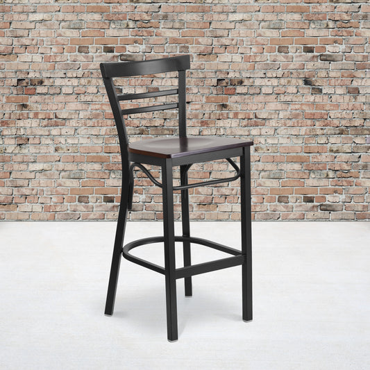 Black Ladder Stool-Wal Seat XU-DG6R9BLAD-BAR-WALW-GG