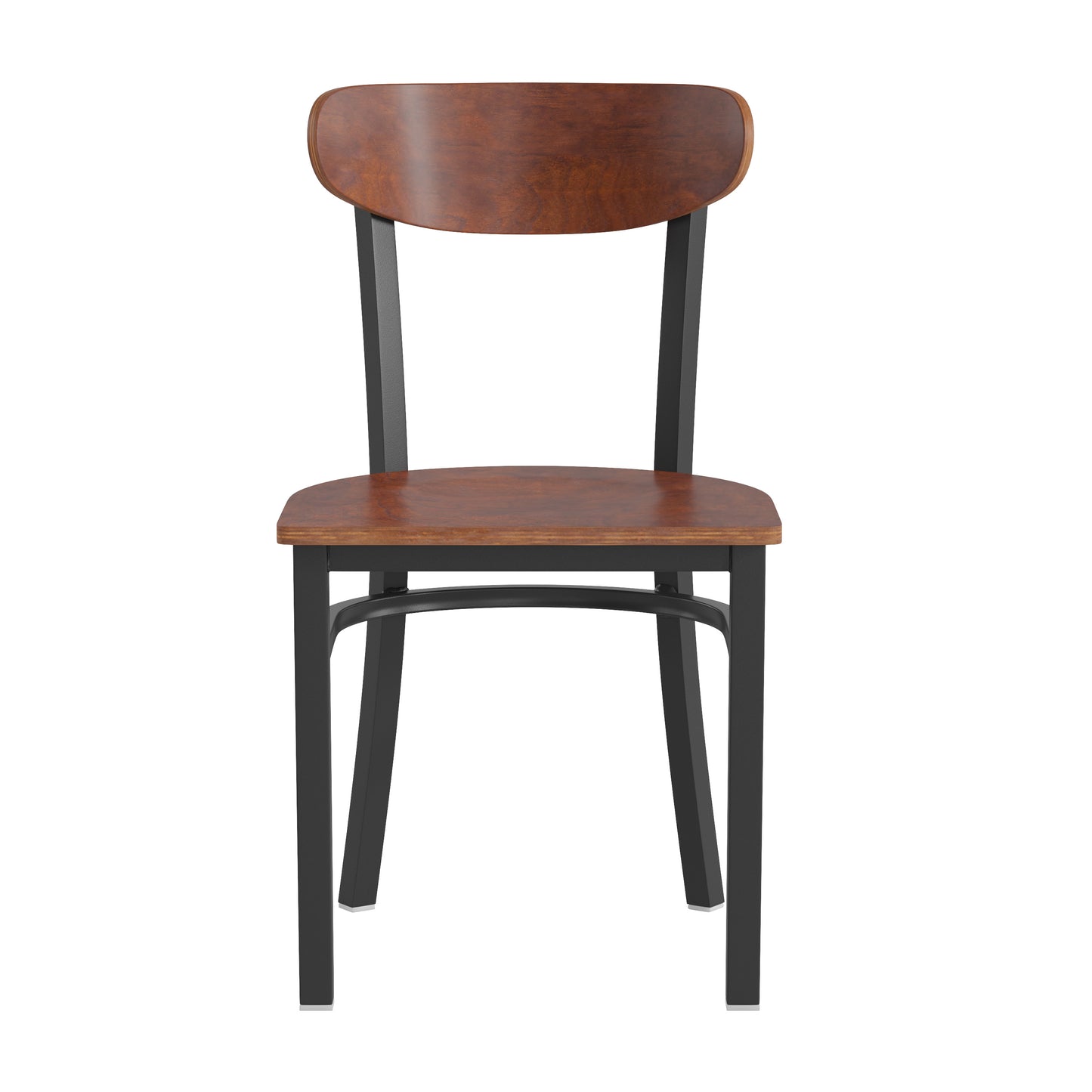 Commercial Dining Chair with Vinyl Upholstered Seat and Wood Boomerang Back