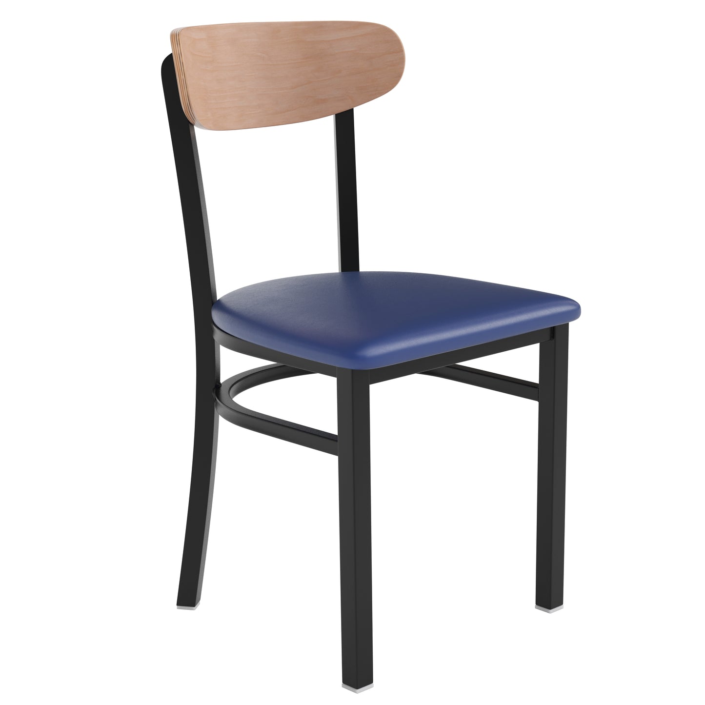 Blue Vinyl/Wood Back Chair XU-DG6V5BLV-NAT-GG