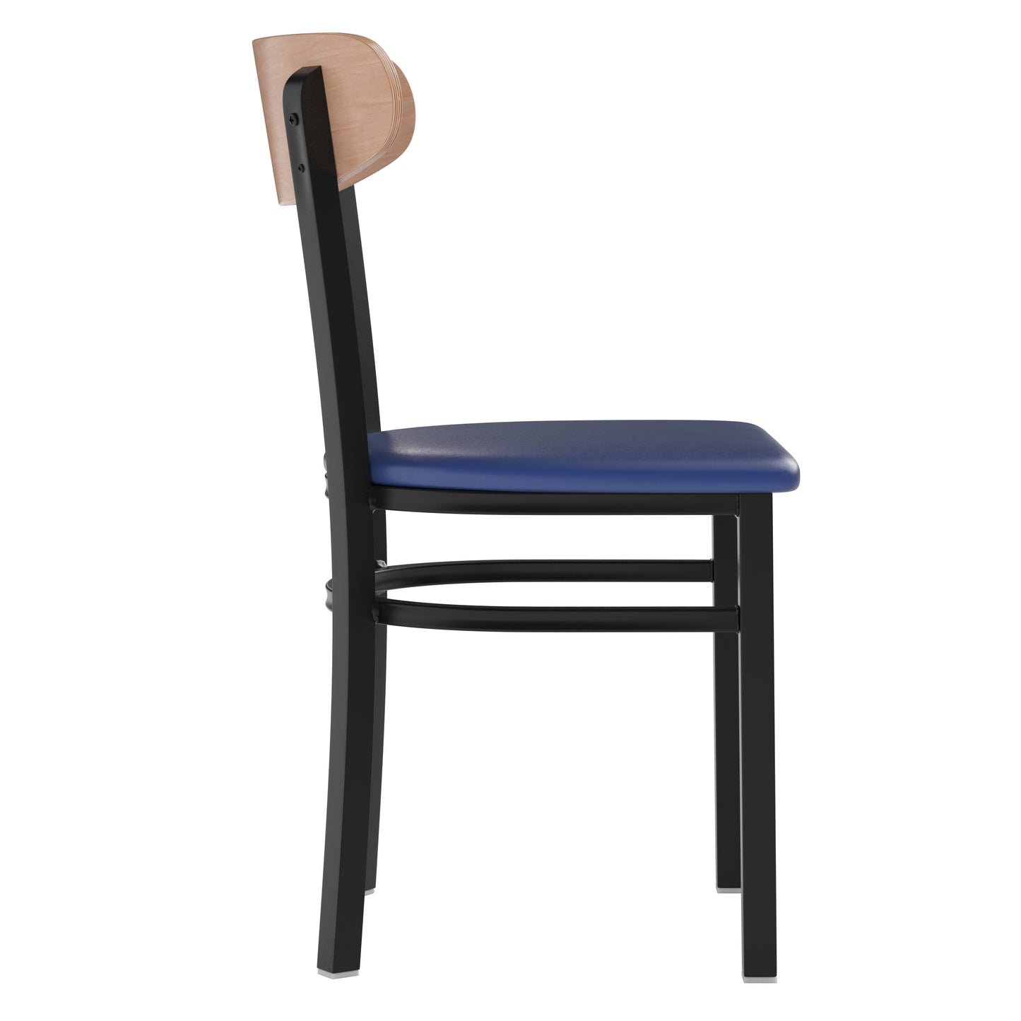 Blue Vinyl/Wood Back Chair XU-DG6V5BLV-NAT-GG