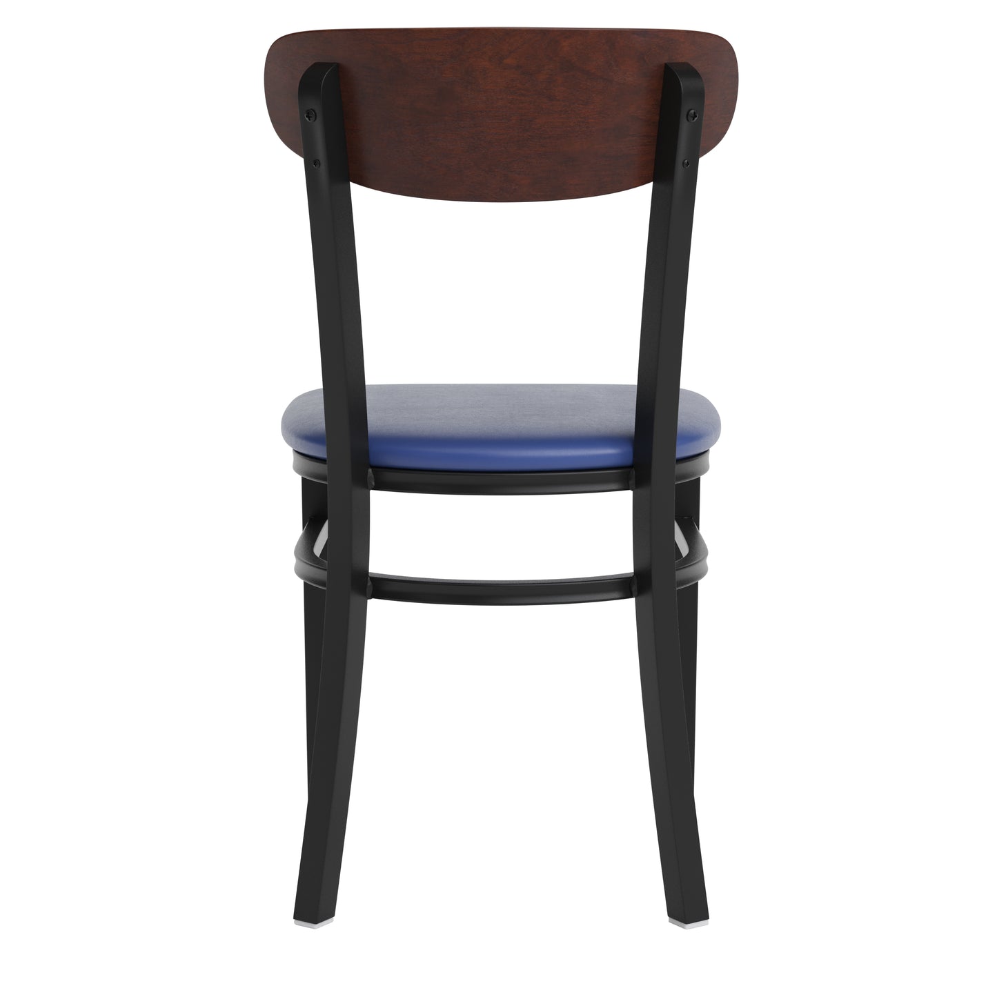 Commercial Dining Chair with Vinyl Upholstered Seat and Wood Boomerang Back