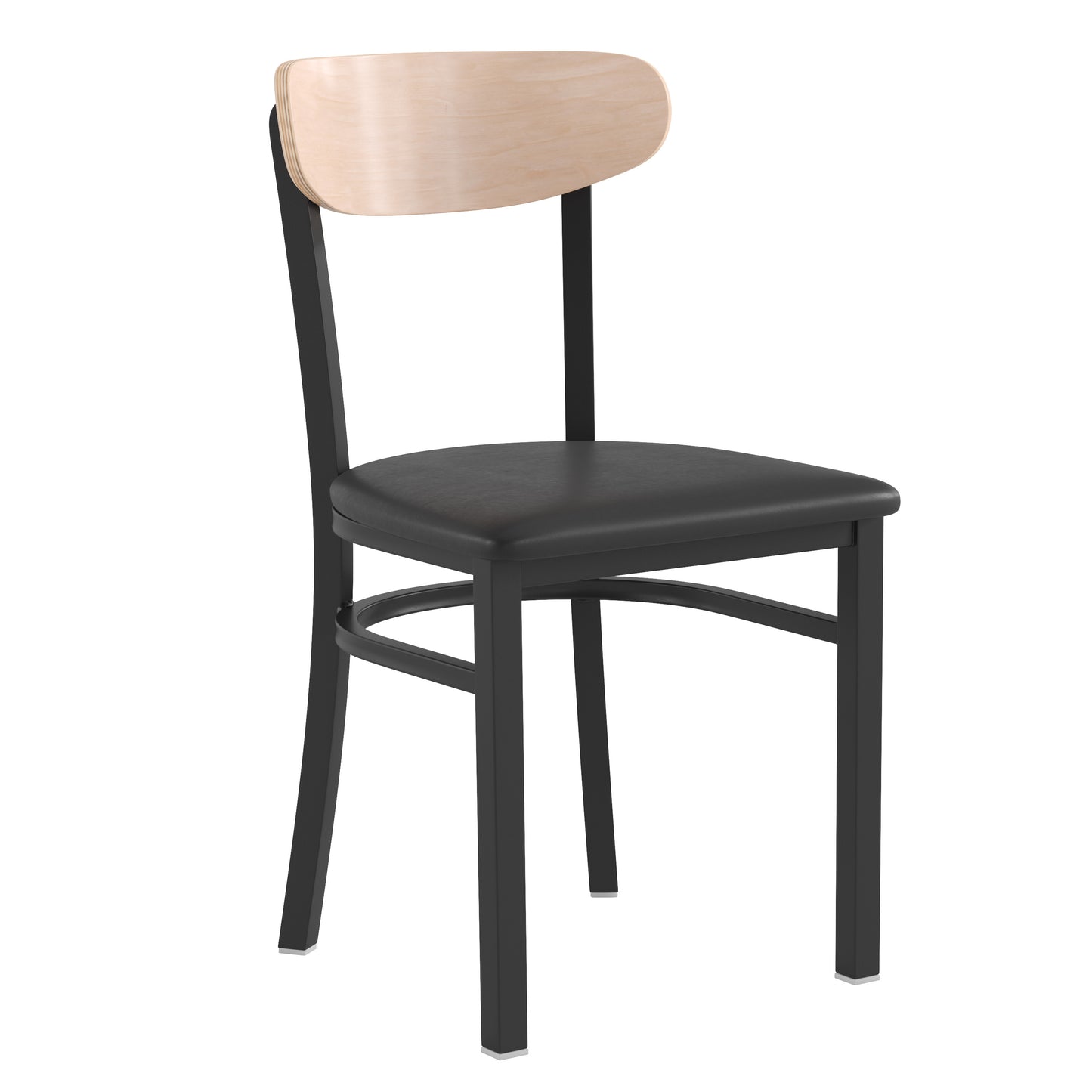 Black Vinyl/Wood Back Chair XU-DG6V5BV-NAT-GG