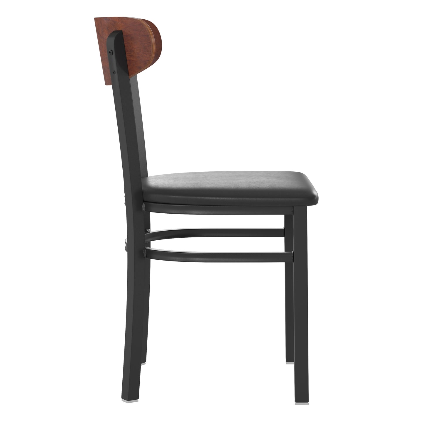 Black Vinyl/Wood Back Chair XU-DG6V5BV-WAL-GG