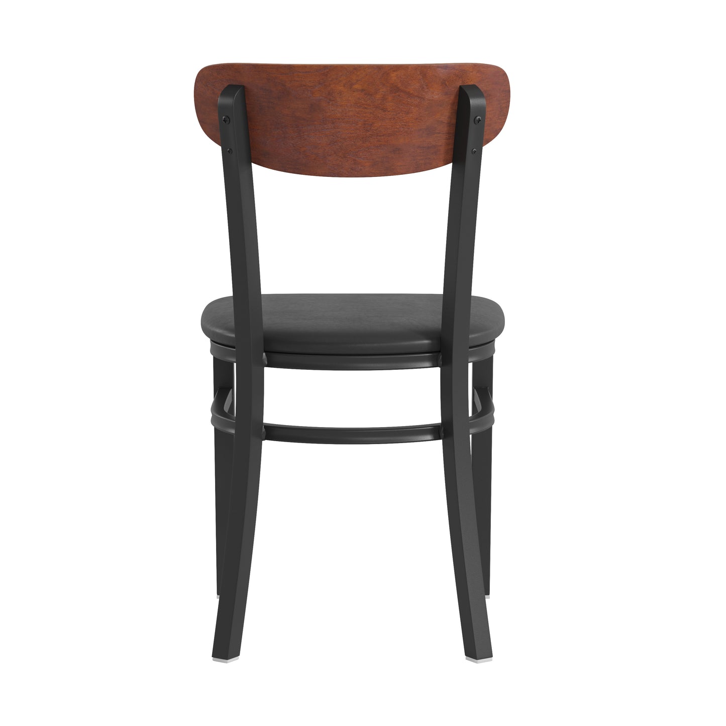 Commercial Dining Chair with Vinyl Upholstered Seat and Wood Boomerang Back