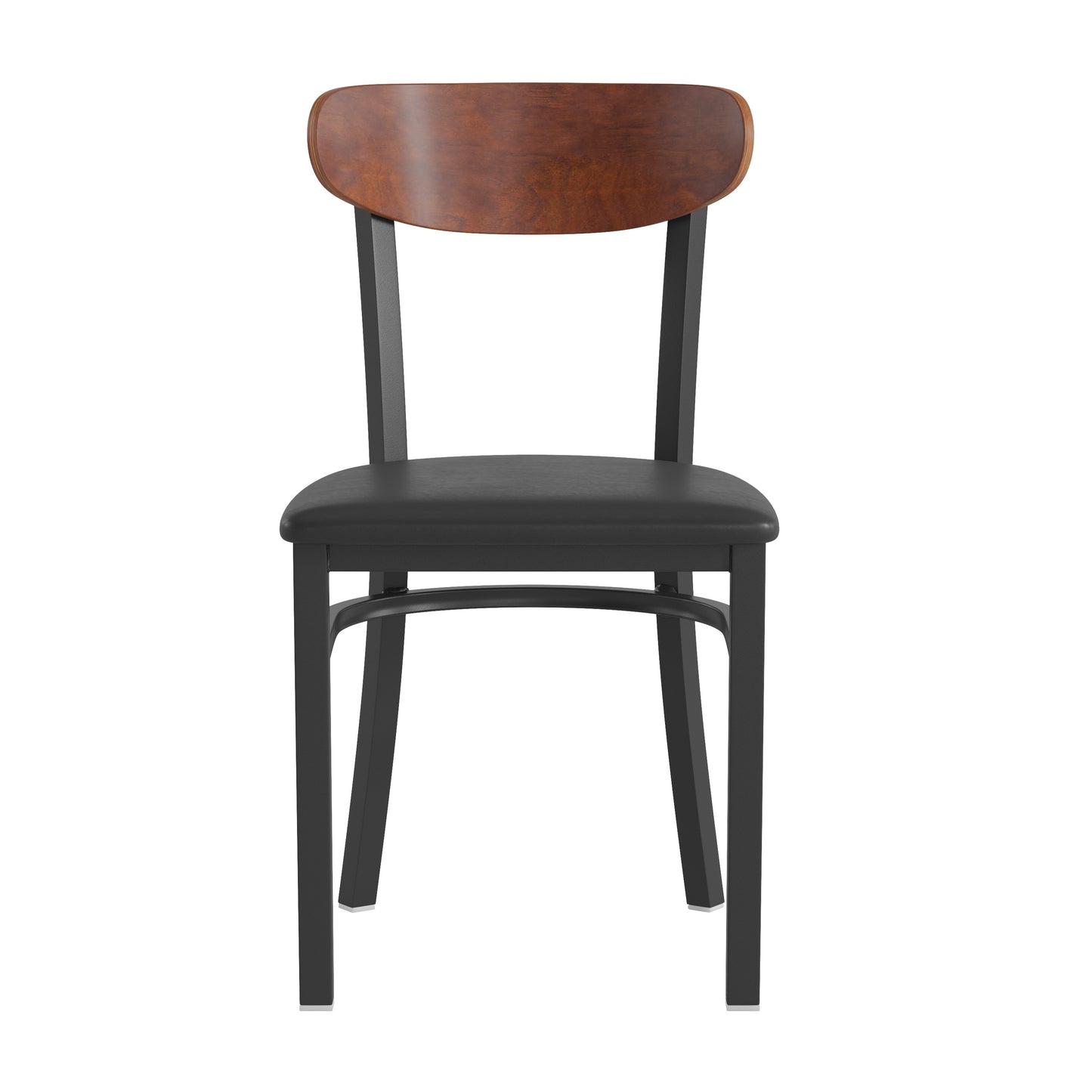 Black Vinyl/Wood Back Chair XU-DG6V5BV-WAL-GG