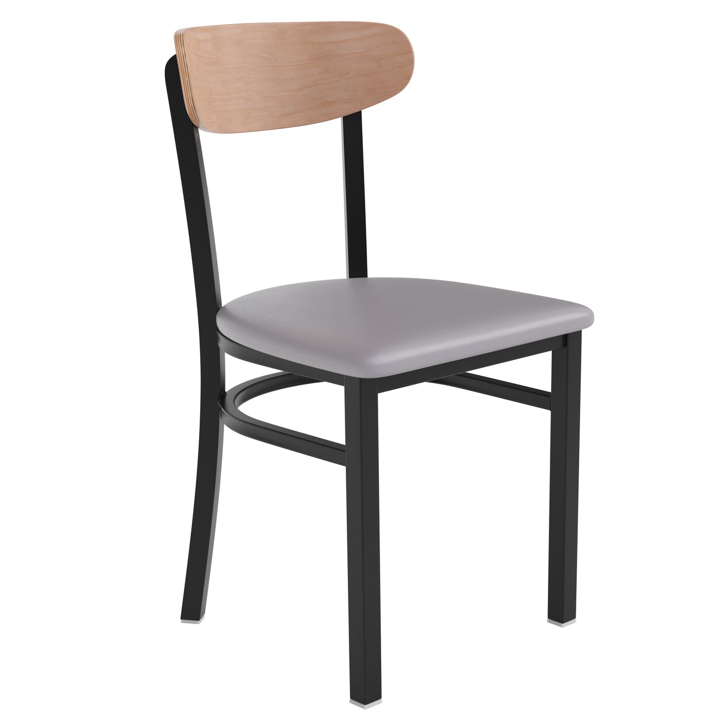 Gray Vinyl/Wood Back Chair XU-DG6V5GYV-NAT-GG