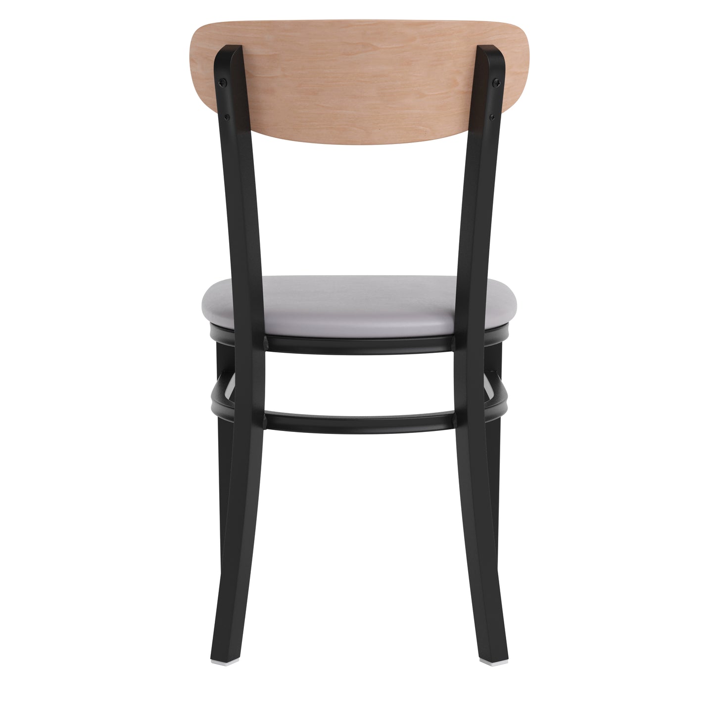 Gray Vinyl/Wood Back Chair XU-DG6V5GYV-NAT-GG