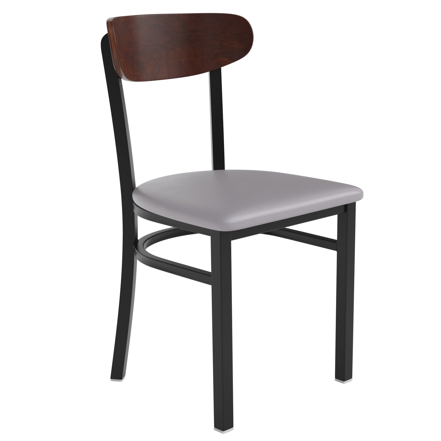 Gray Vinyl/Wood Back Chair XU-DG6V5GYV-WAL-GG