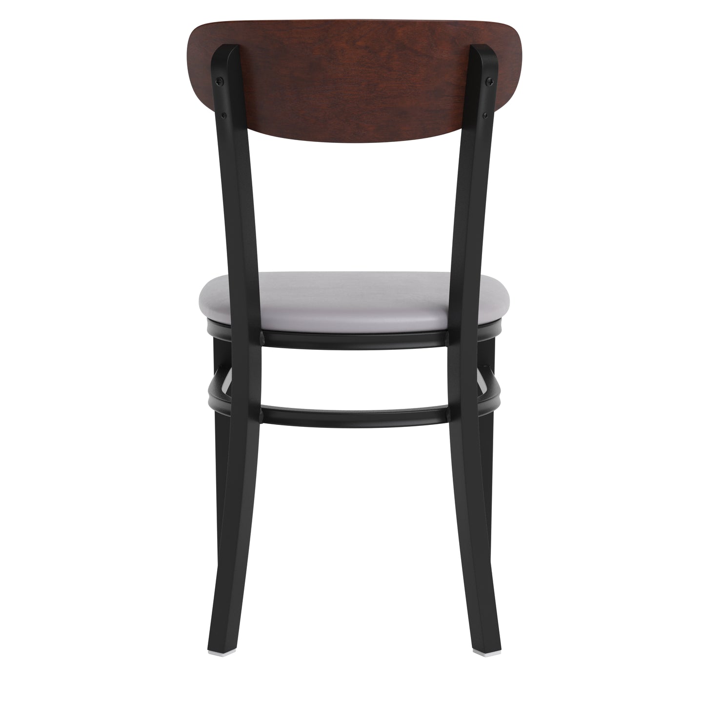 Gray Vinyl/Wood Back Chair XU-DG6V5GYV-WAL-GG