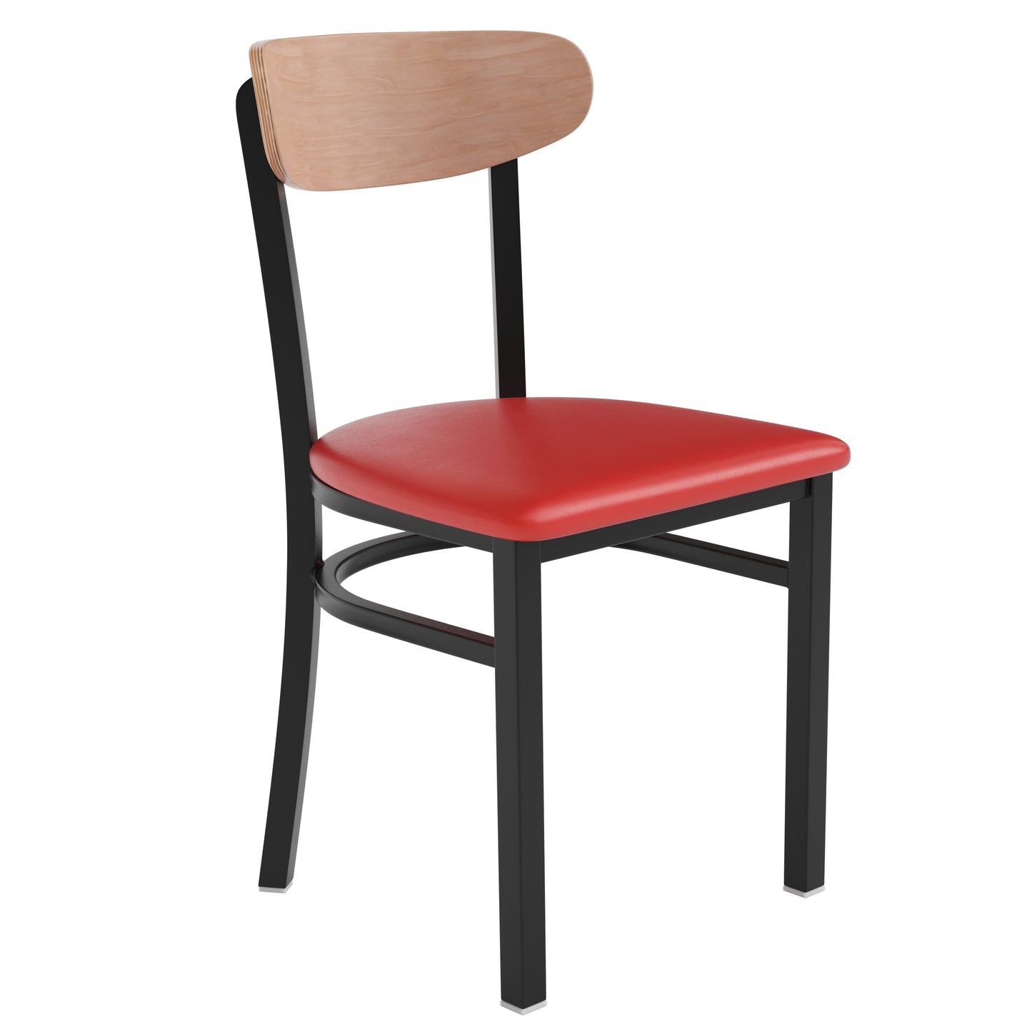 Red Vinyl/Wood Back Chair XU-DG6V5RDV-NAT-GG